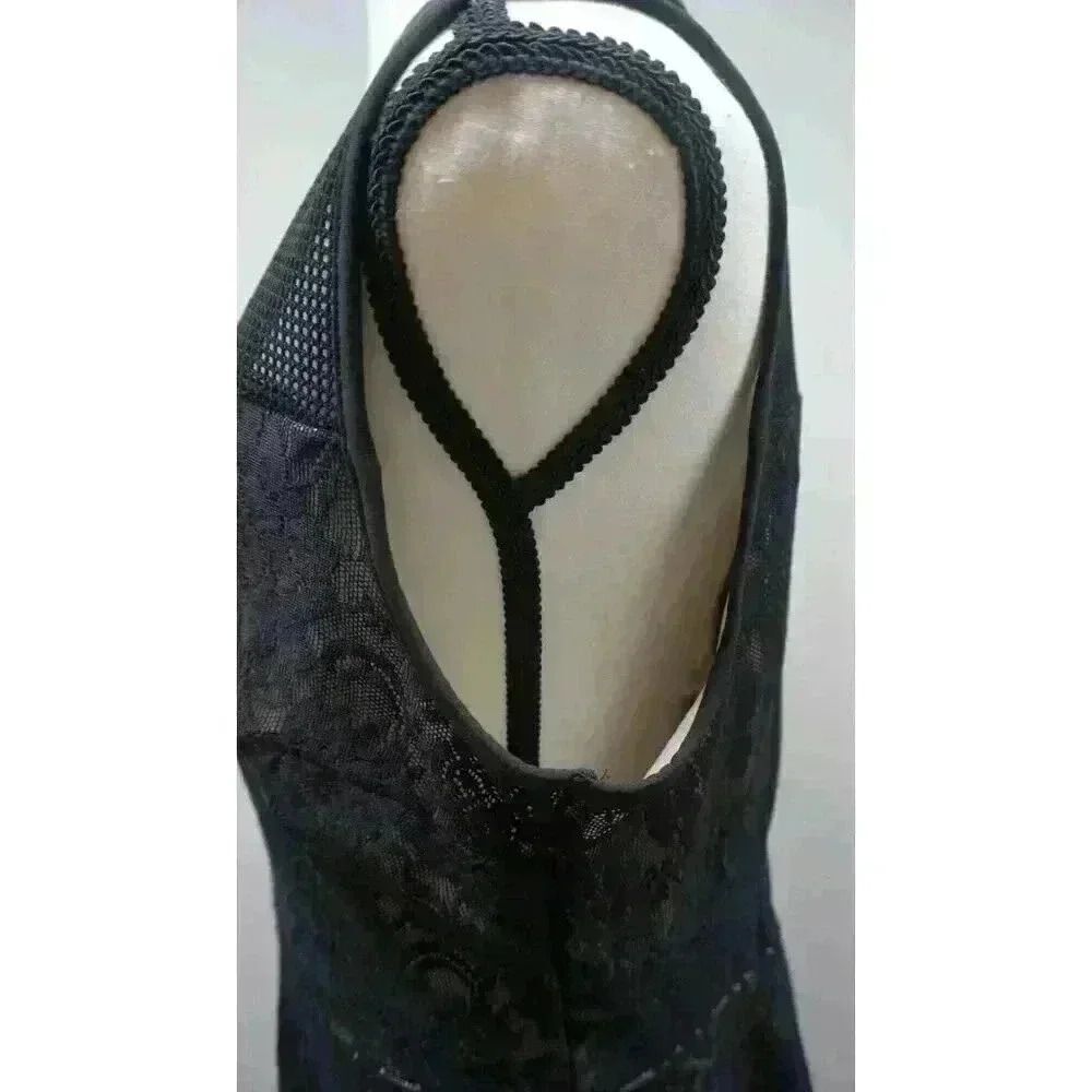 New York & Company 7th Avenue Black Lace Peplum Top - Size L - Picture 5 of 13